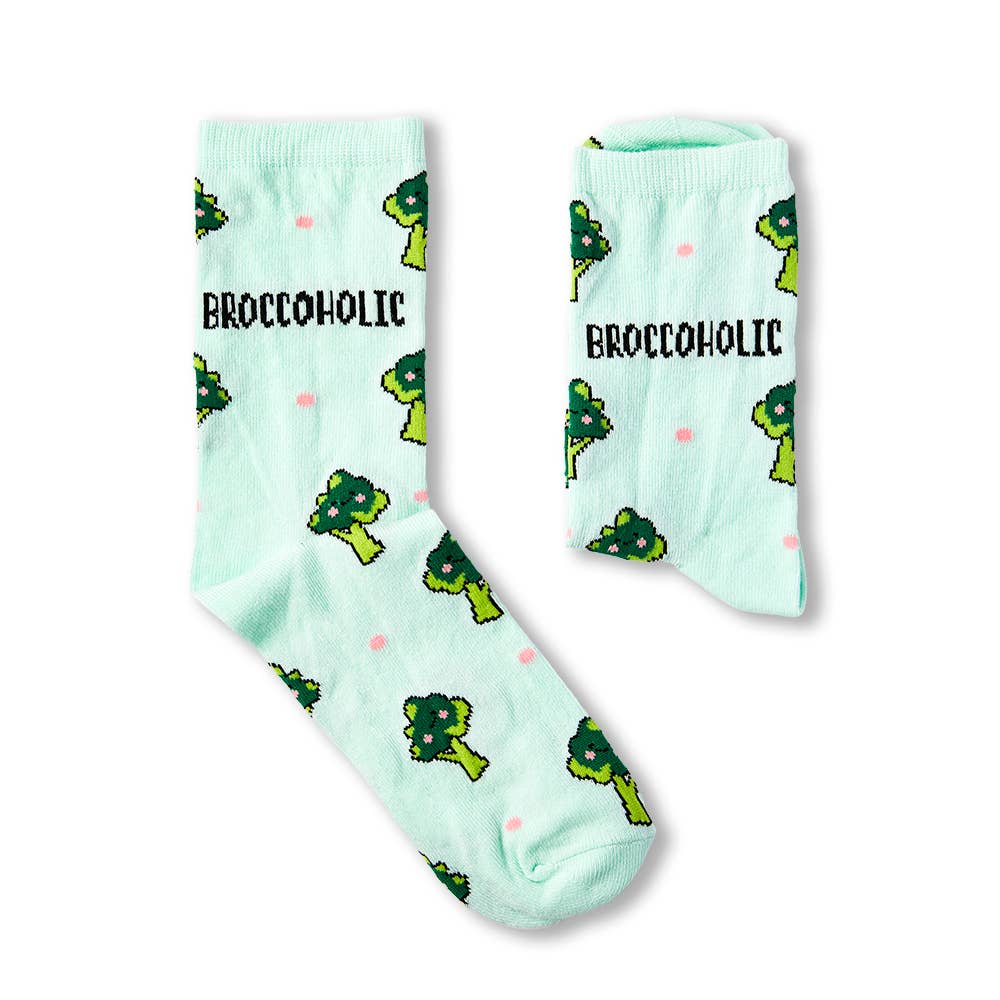 Broccoholic funny socks for vegans | Laughing Sisters UK