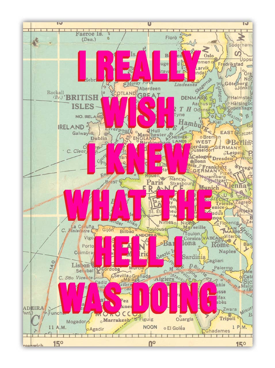 I wish I knew what the hell I was doing - funny A5 notebook, stationery gift | Laughing Sisters UK