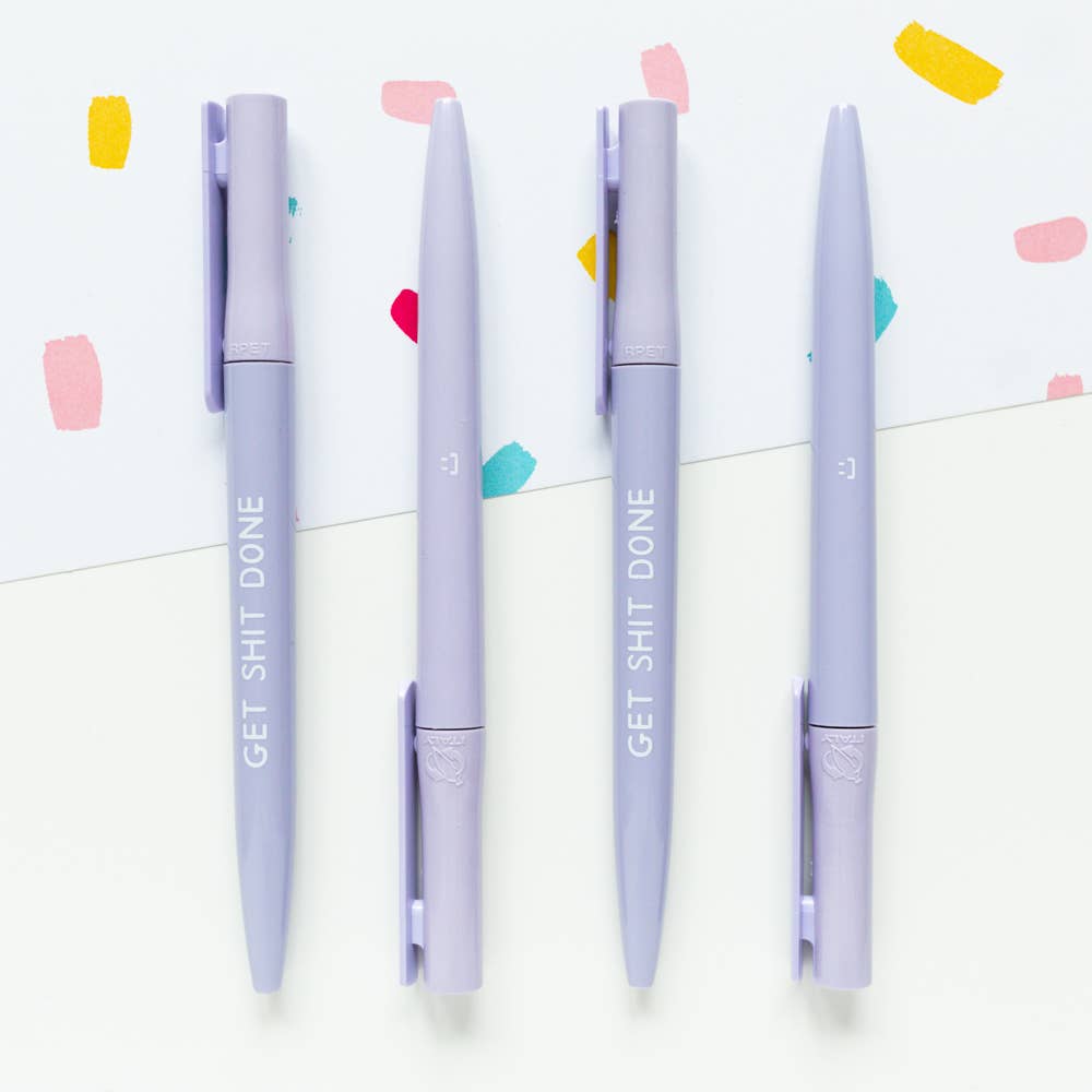 Get Shit Done Recycled Ballpoint Pen - Funny Stationery Gift | Laughing Sisters UK