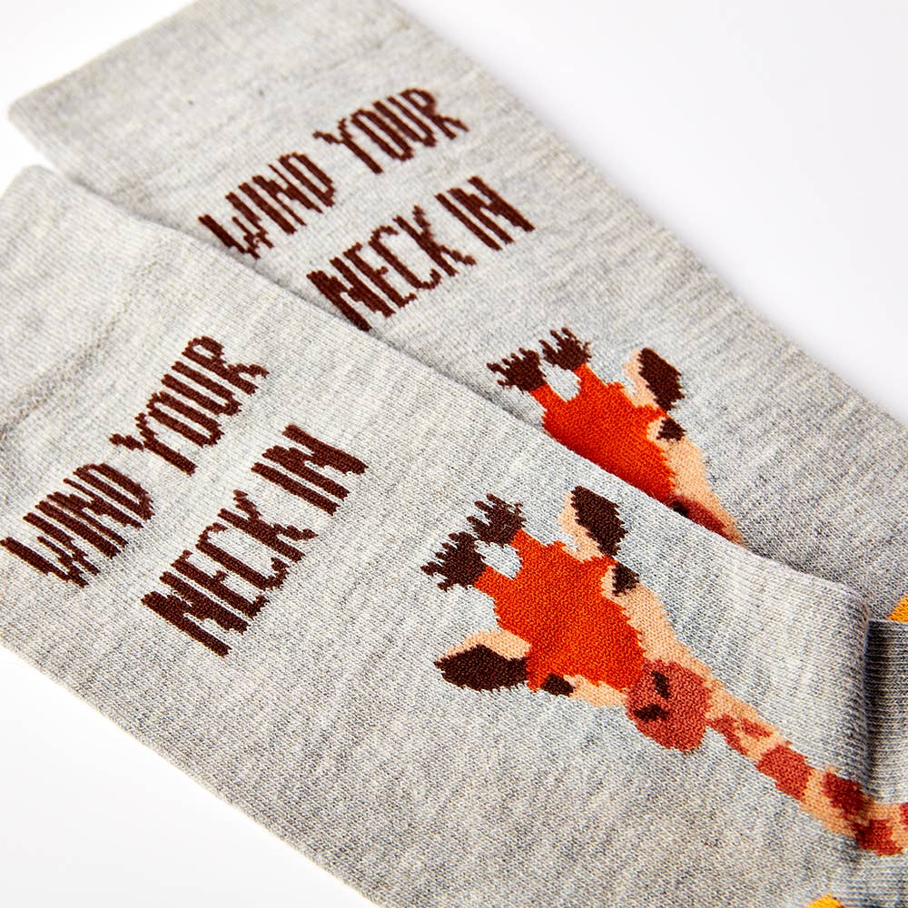 Wind your neck in giraffe socks | Laughing Sisters UK