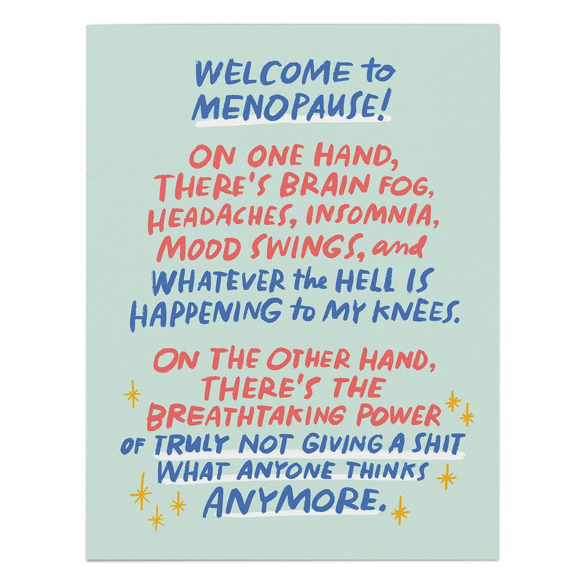 Welcome to Menopause - funny card | Laughing Sisters UK