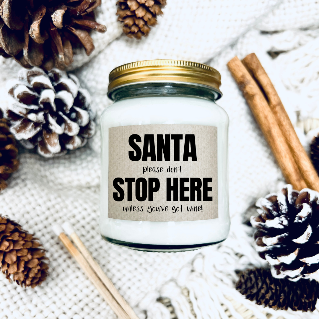 Santa Please Don't Stop Here - Funny Christmas Candle | Laughing Sisters UK