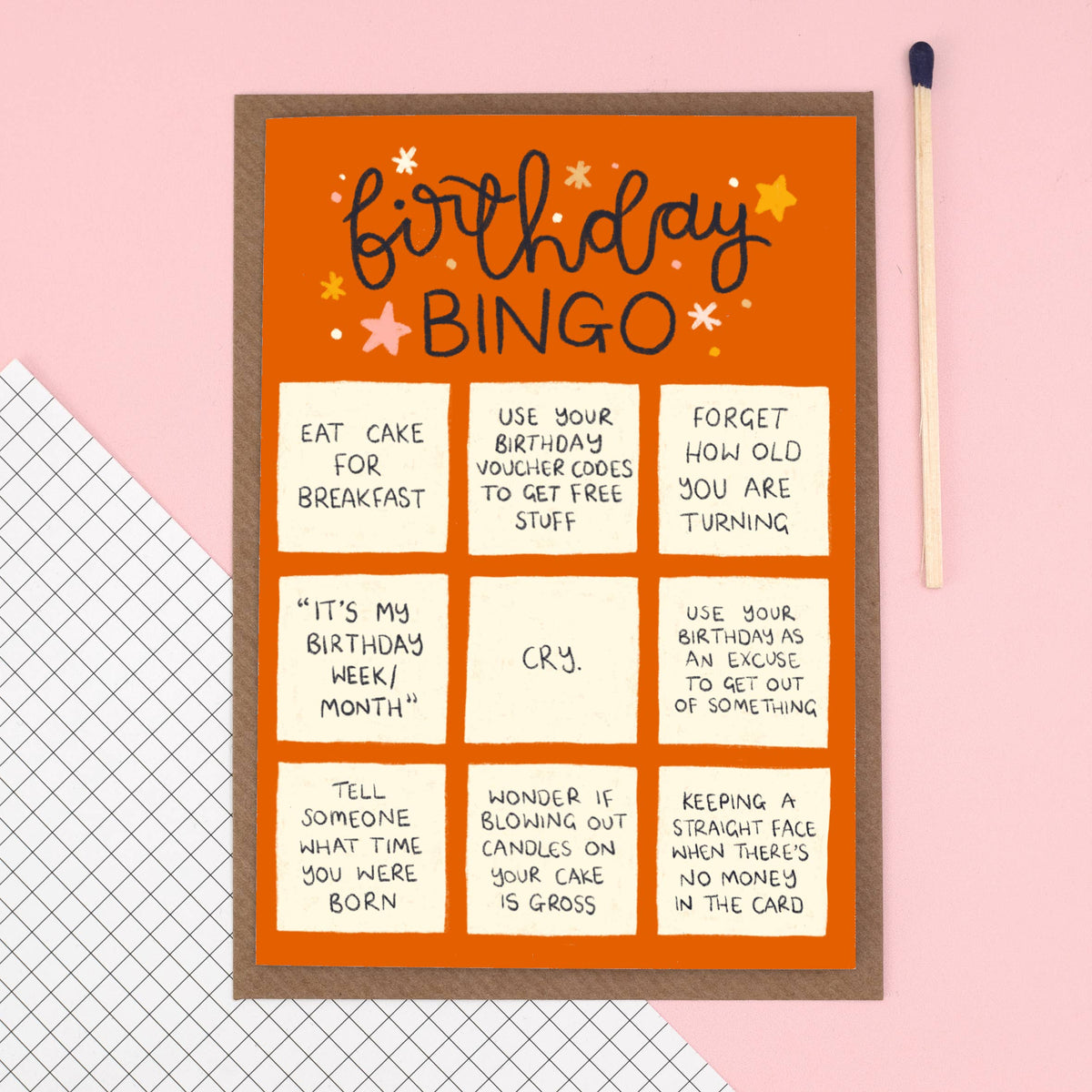 Birthday Bingo - funny birthday card by Oh Laura | Laughing Sisters UK