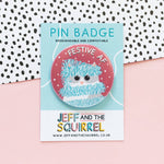 Festive AF Christmas Cat Badge | Laughing Sisters