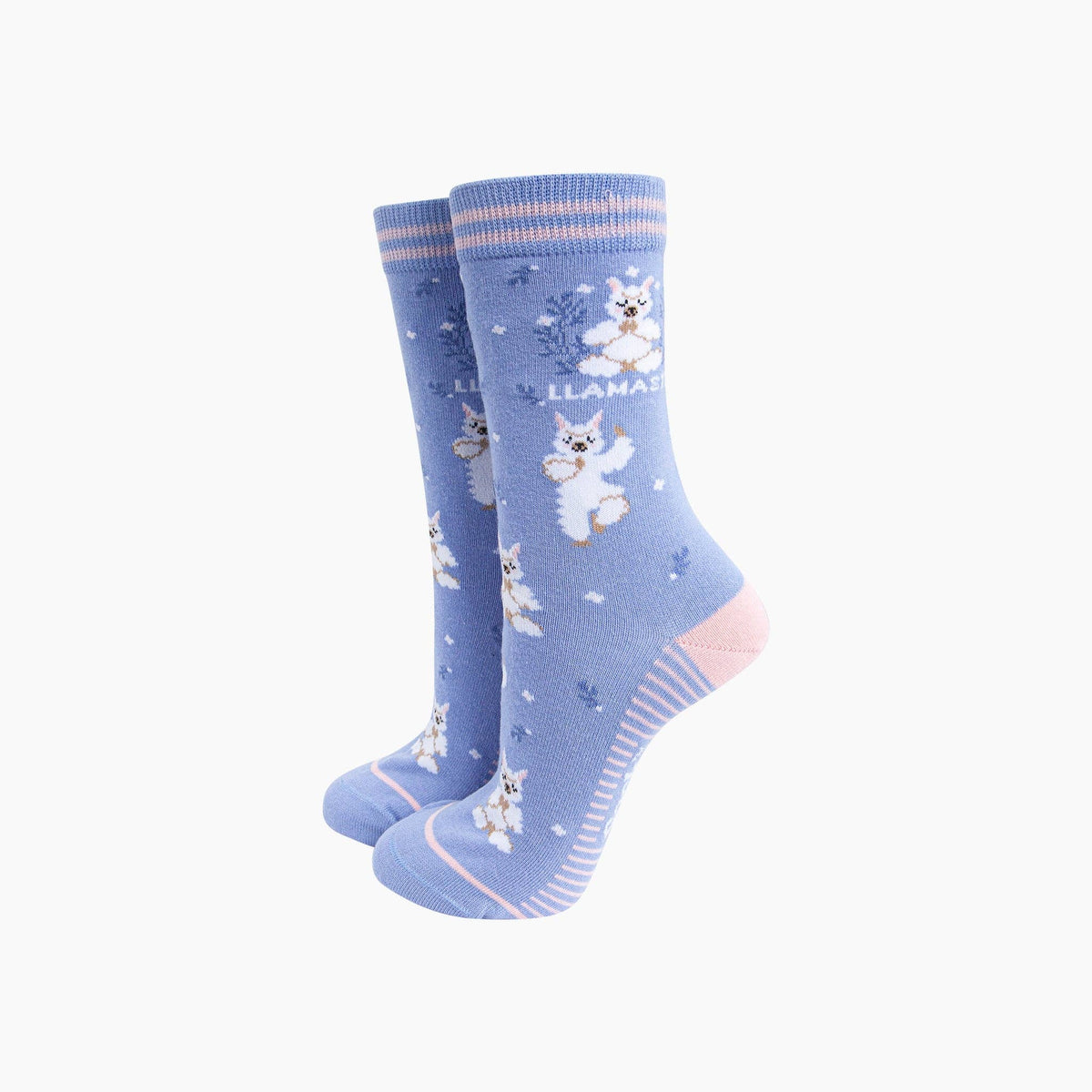 'Llamaste' funny llama socks, socks for yoga lovers | Laughing Sisters UK