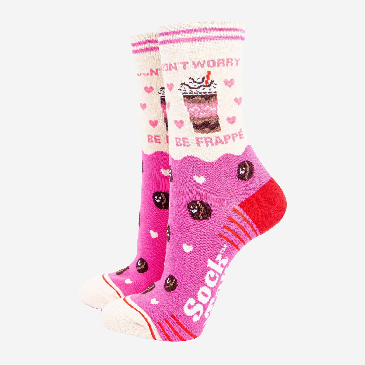 Don't worry be frappe - funny womens socks for coffee lovers | Laughing Sisters UK