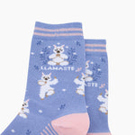 'Llamaste' funny llama socks, socks for yoga lovers | Laughing Sisters UK