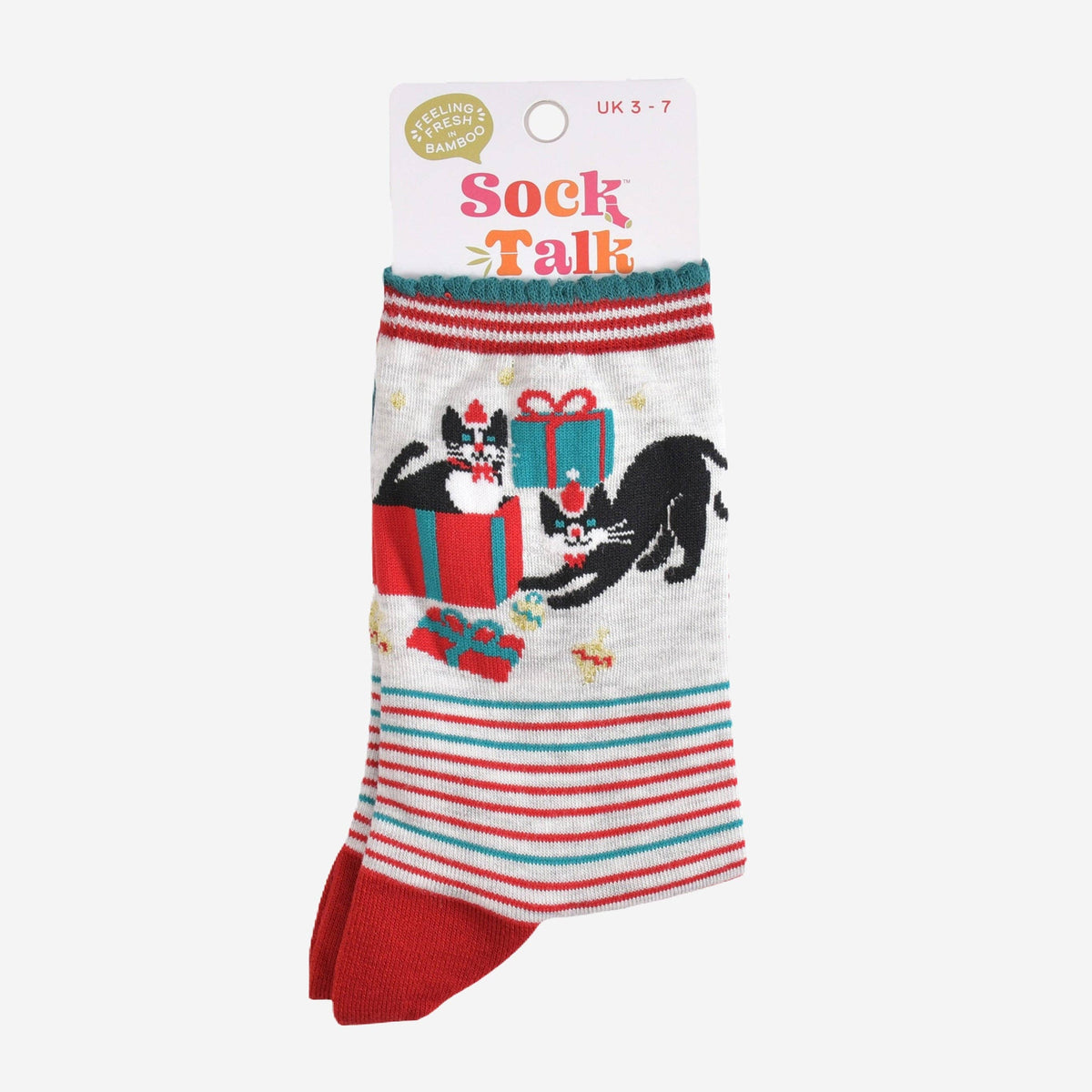 Cute Christmas Cats Women's Bamboo Socks | Laughing Sisters UK