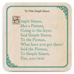 Funny Simple Simon nursery rhyme drinks coaster | Laughing Sisters UK