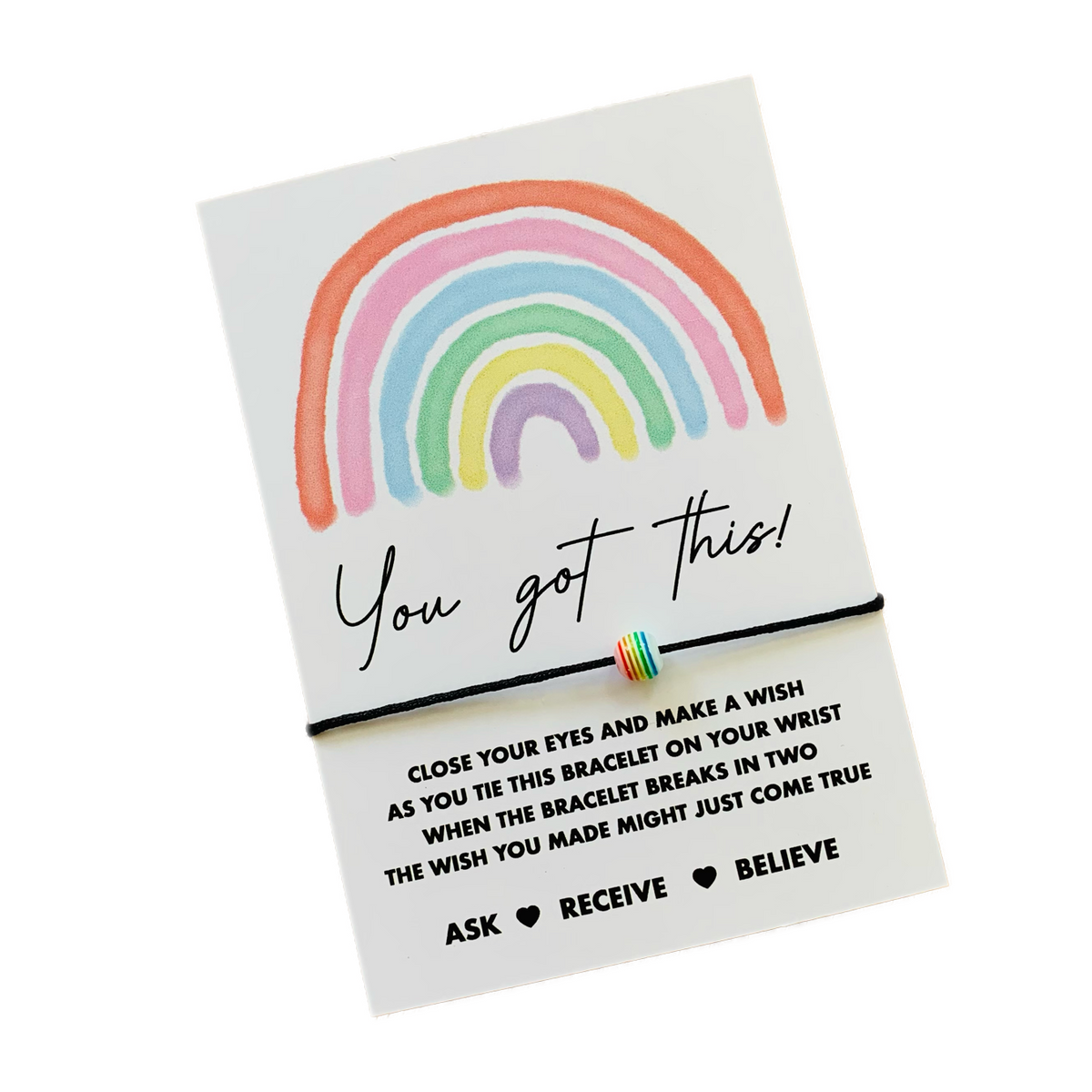 You Got This rainbow wish string bracelet | Laughing Sisters UK