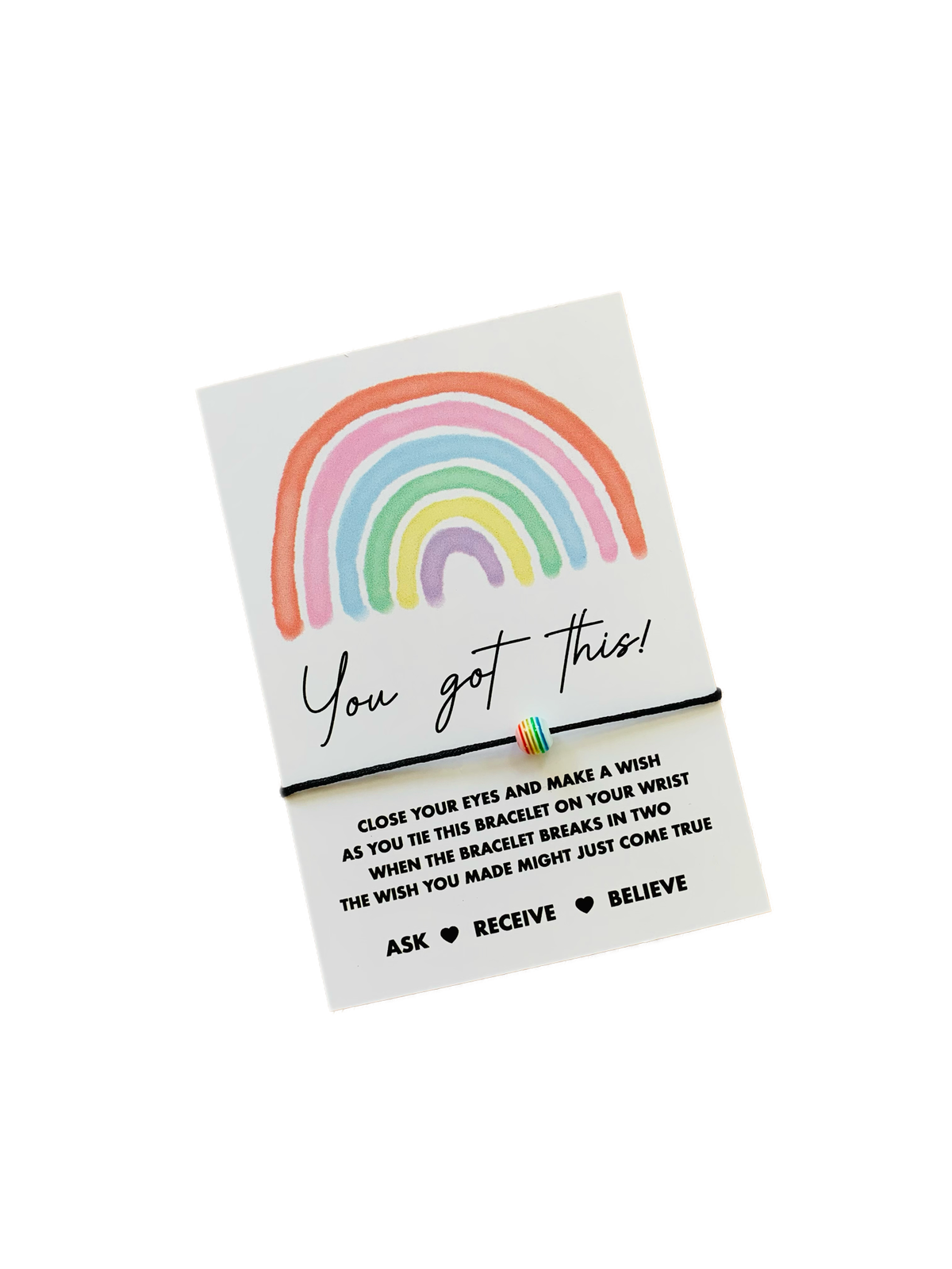 You Got This rainbow wish string bracelet | Laughing Sisters UK
