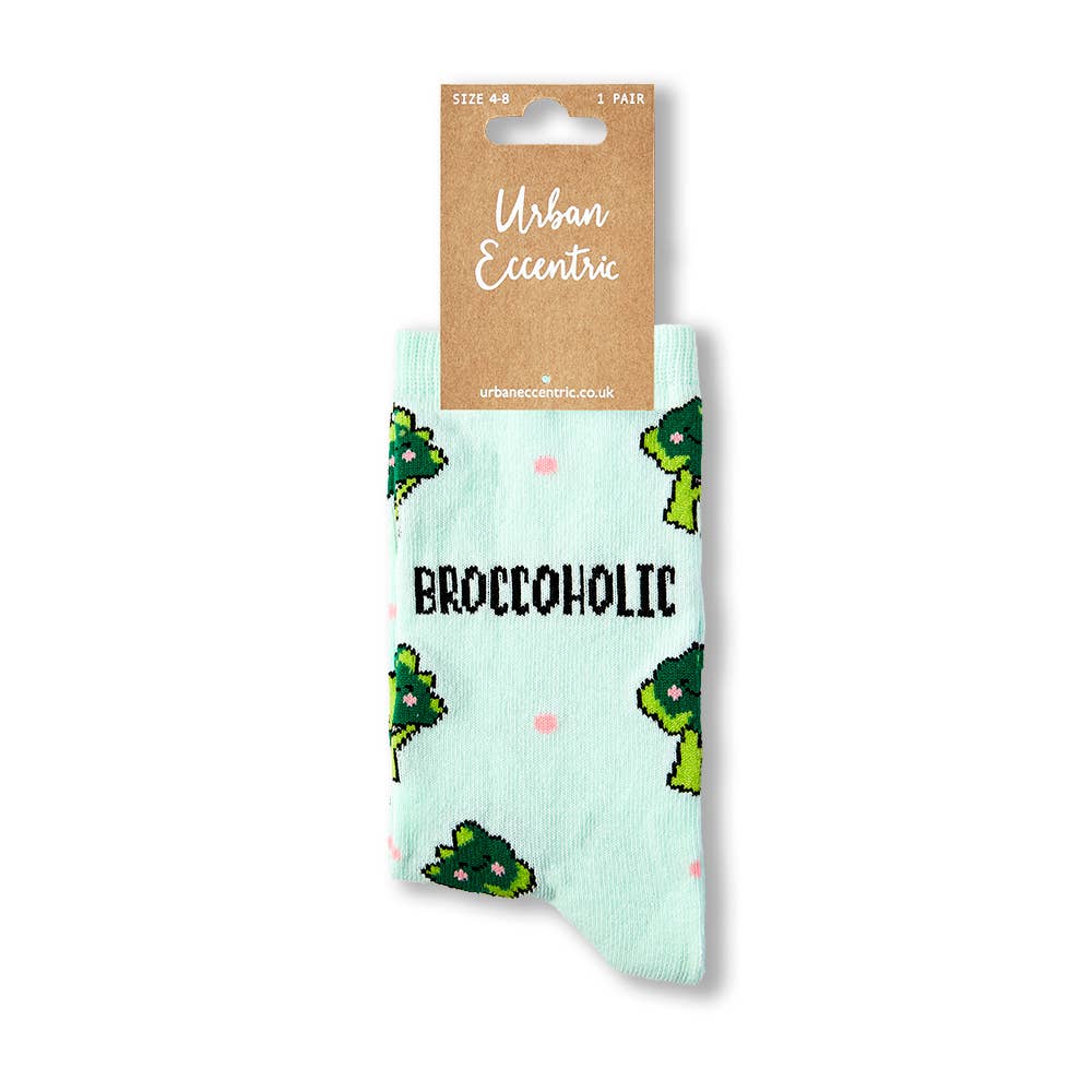 Broccoholic funny socks for vegans | Laughing Sisters UK