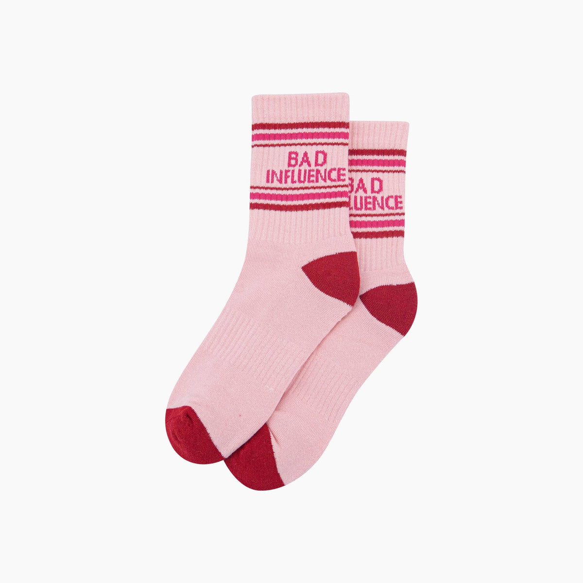 Bad Influence Organic Cotton Sports Socks - funny socks for your bestie | Laughing Sisters UK