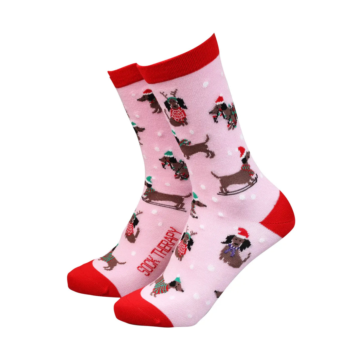 Christmas Dachshunds - womens bamboo socks | Laughing Sisters UK