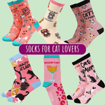 Funny socks for cat lovers - unique gift for cat Mums | Laughing Sisters UK