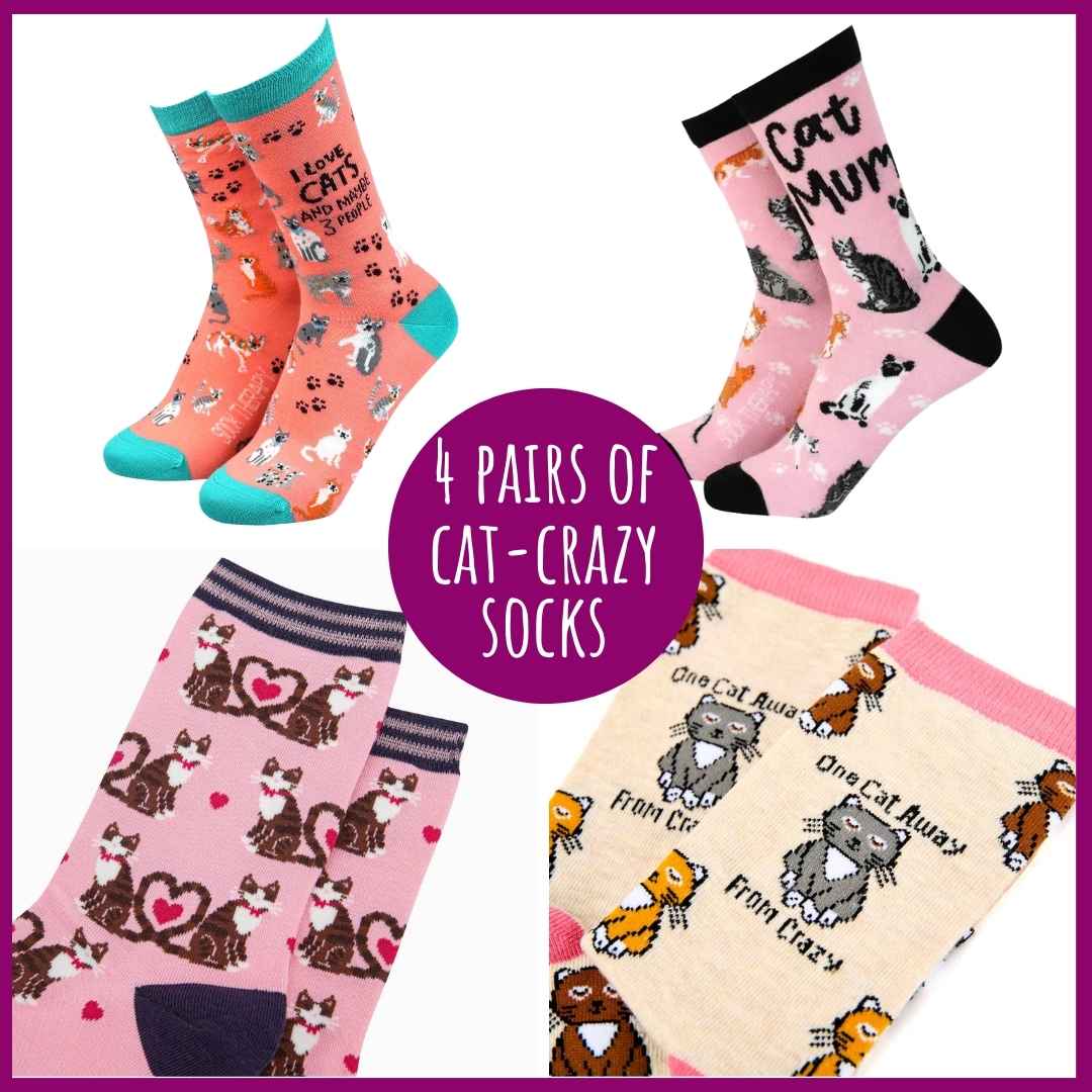 Cat Mum Sock Set - Funny socks for cat lovers | Laughing Sisters UK
