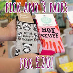 Any 3 pairs of funny women's socks for £20 | Laughing Sisters UK