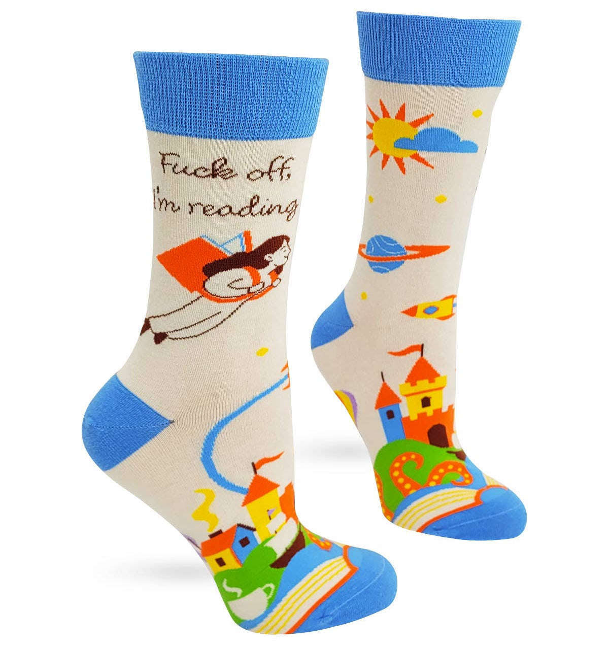 Fuck Off I'm Reading Women's Socks - funny socks for book girls | Laughing Sisters UK