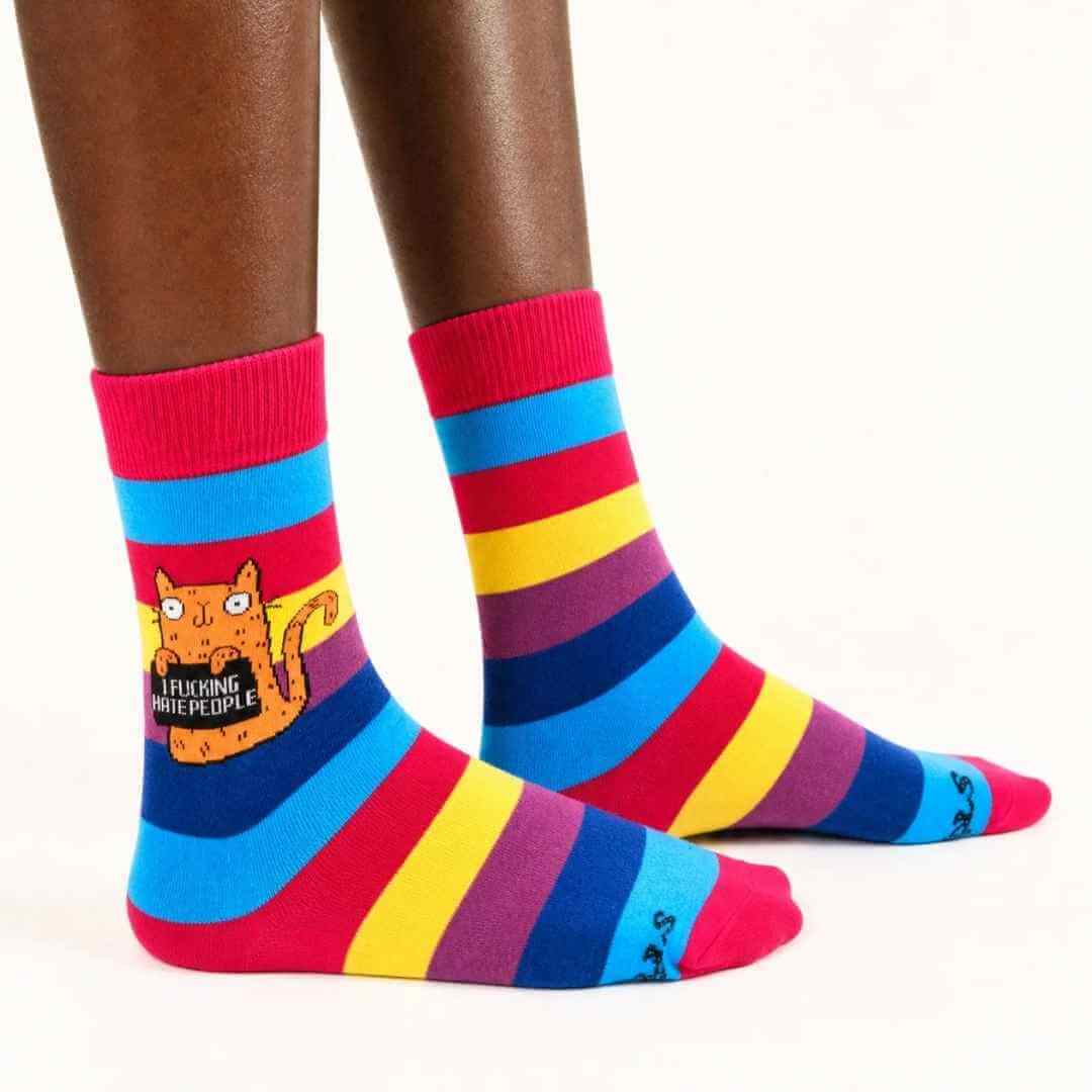 I fucking hate people - Katie Abey Socks. Sweary women's socks | Laughing Sisters UK
