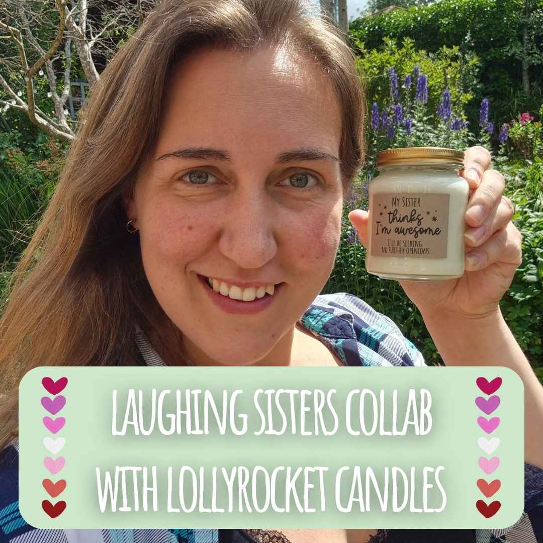 Laughing Sisters and Lollyrocket Candles collaboration - funny candle gift UK