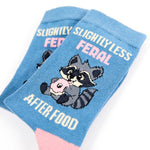 Slightly less feral after food - funny women's socks | Laughing Sisters UK