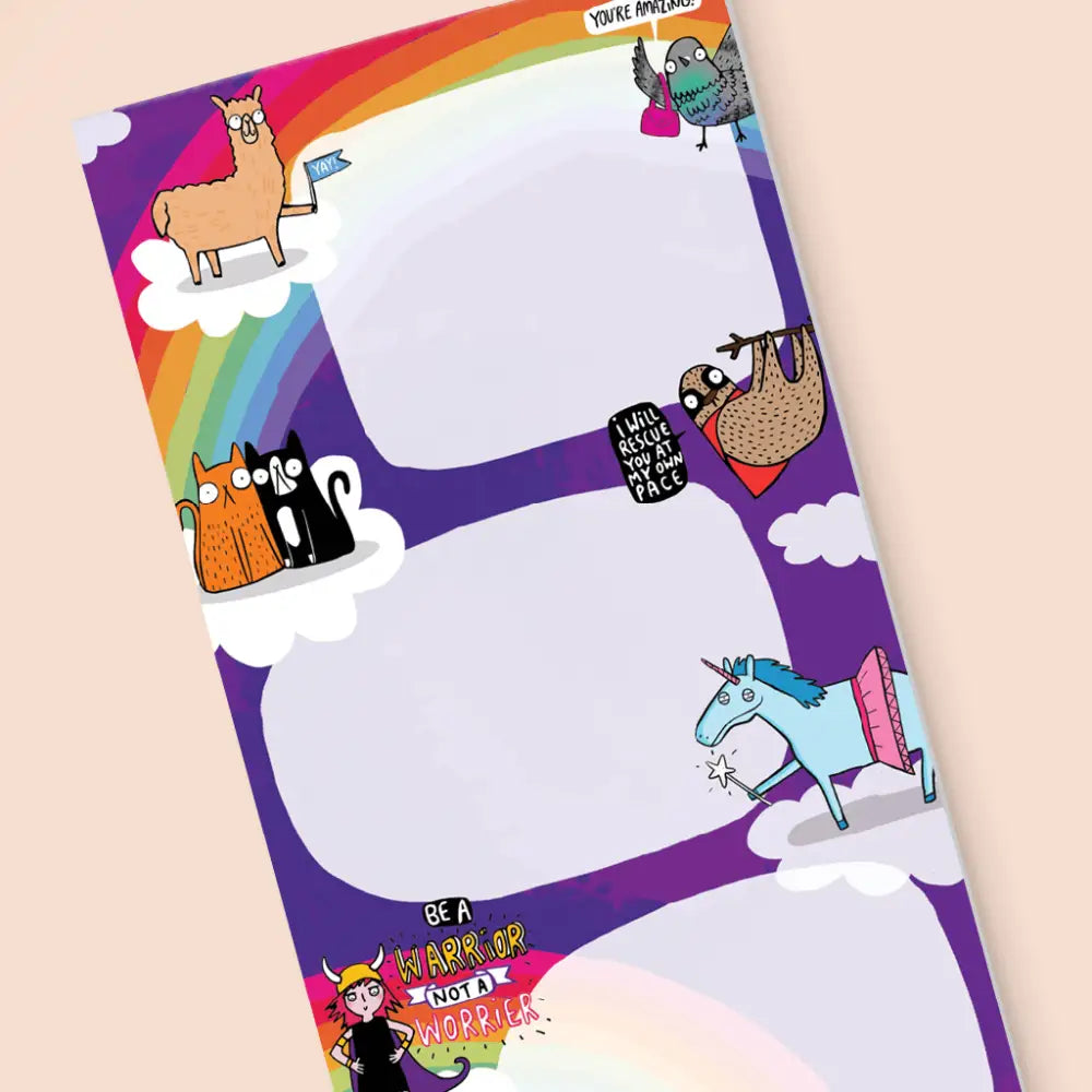 Animals & Rainbows Magnetic Notepad - Books & Stationery
