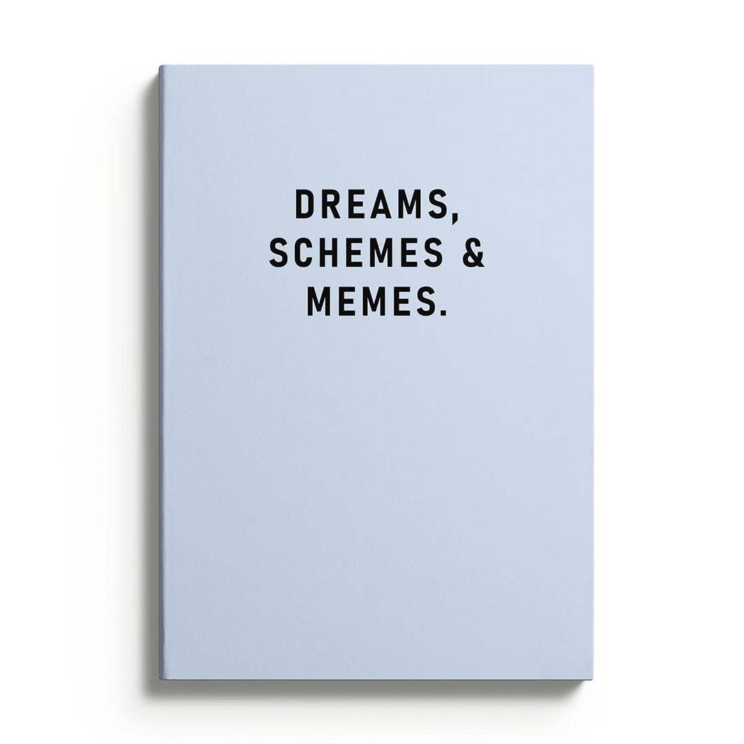 Dreams, schemes & memes A5 Notebook | Laughing Sisters UK