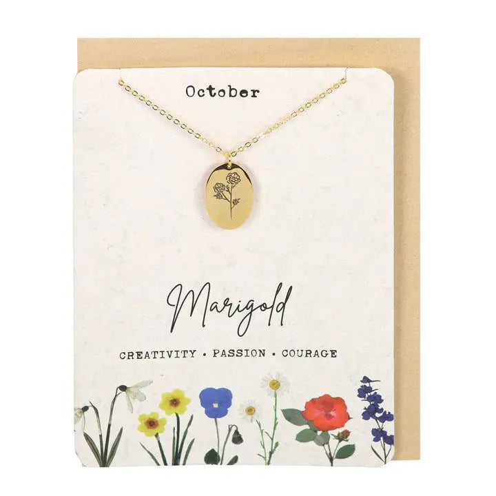 Birth Month Flower Necklace - Jewellery