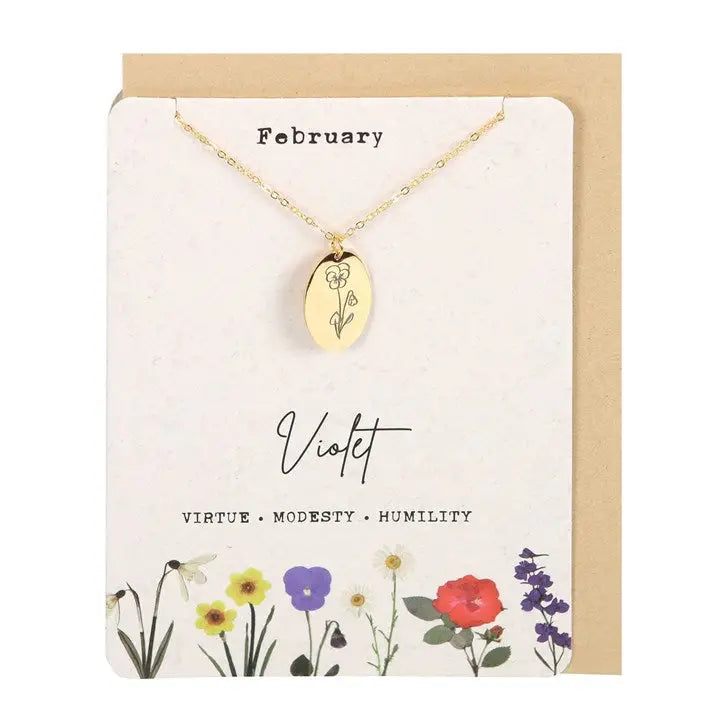 Birth Month Flower Necklace - Jewellery