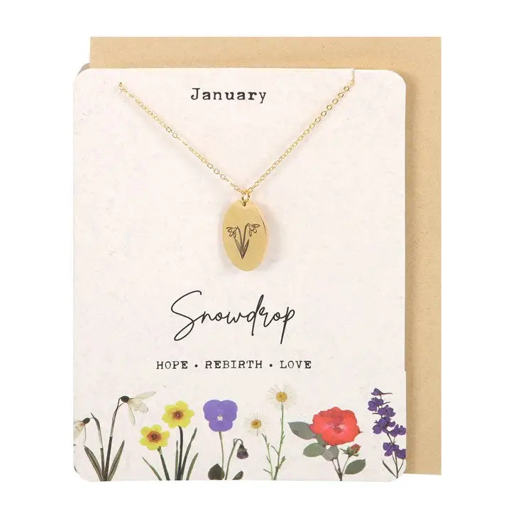 Birth Month Flower Necklace - Jewellery
