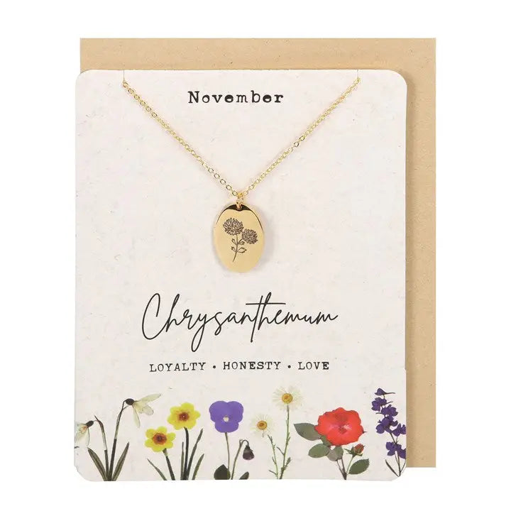 Birth Month Flower Necklace - Jewellery