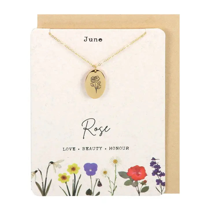 Birth Month Flower Necklace - Jewellery