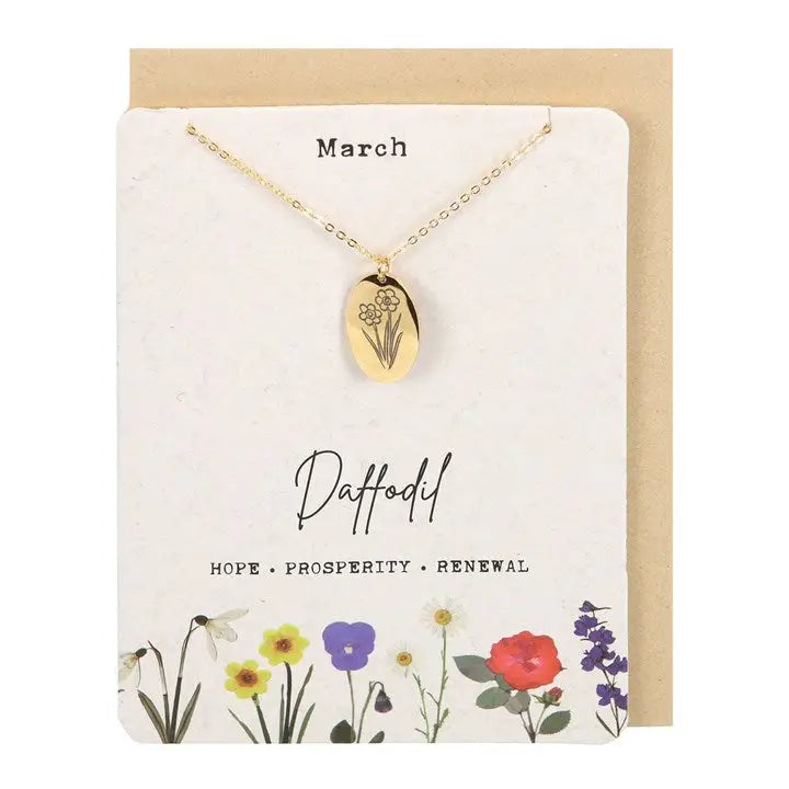 Birth Month Flower Necklace - Jewellery