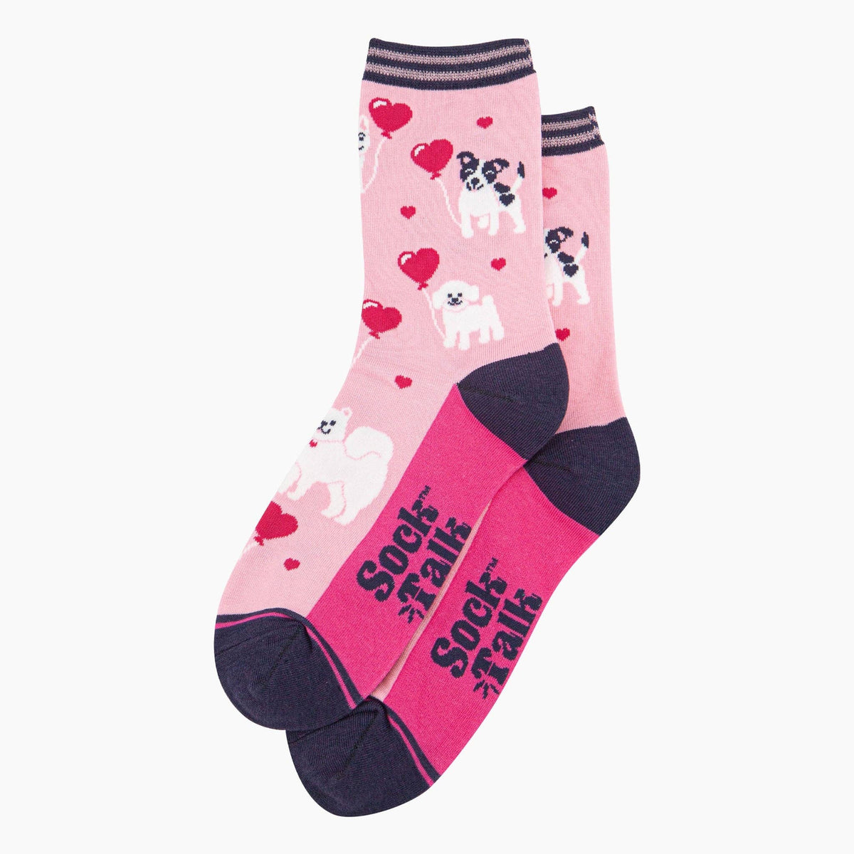 Pink Puppy Love Women's Bamboo Socks | Laughing Sisters UK