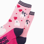 Pink Puppy Love Women's Bamboo Socks | Laughing Sisters UK