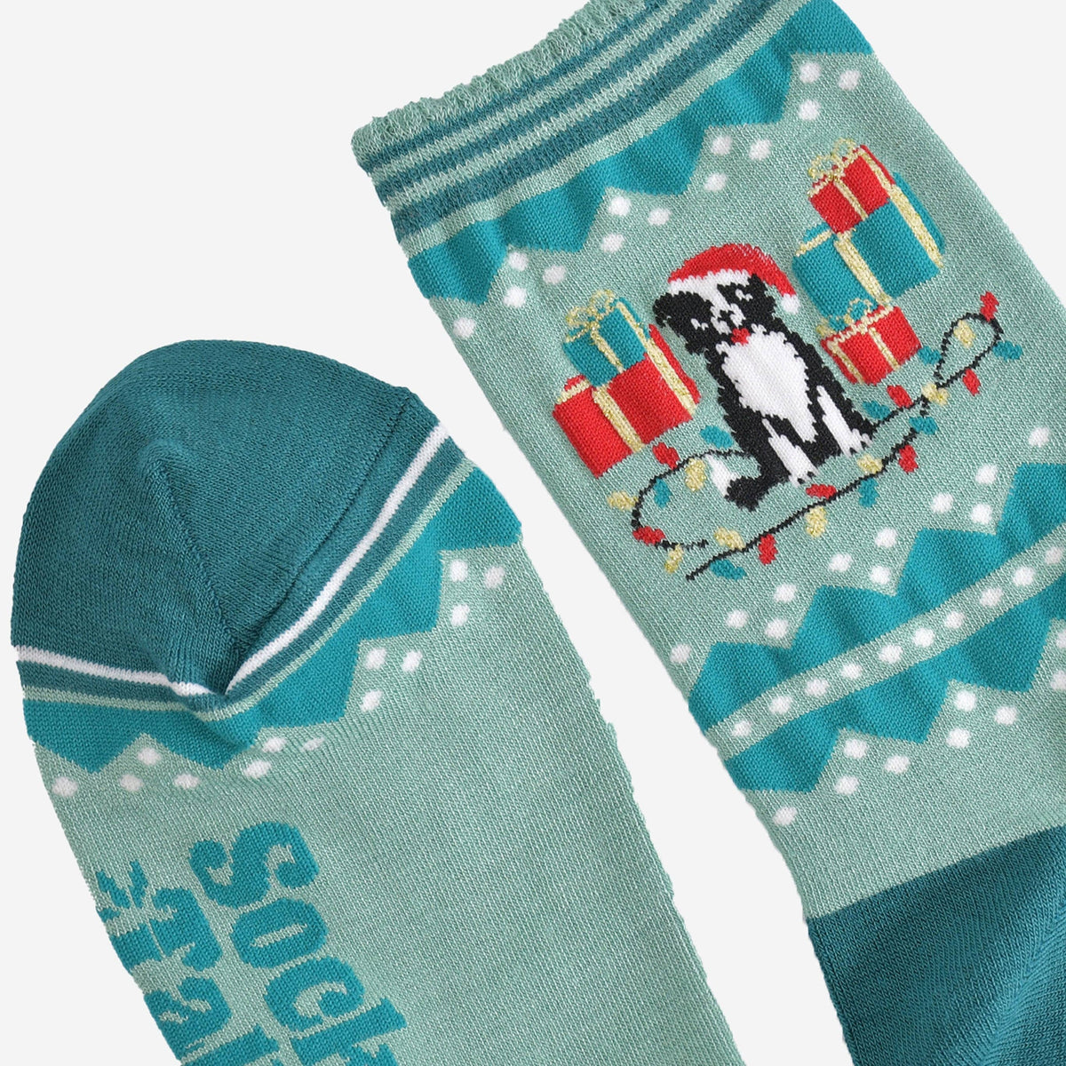 Christmas Border Collie Women's Bamboo Socks | Laughing Sisters UK
