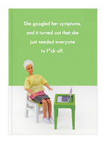 Funny 'she googled her symptoms' A5 Notebook - sweary stationery | Laughing Sisters UK