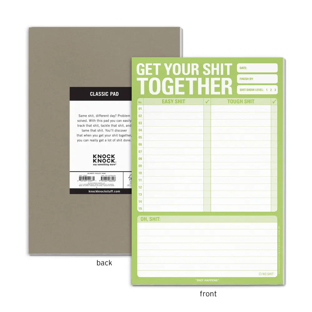 Get Your Sh*t Together Note Pad - Books & Stationery