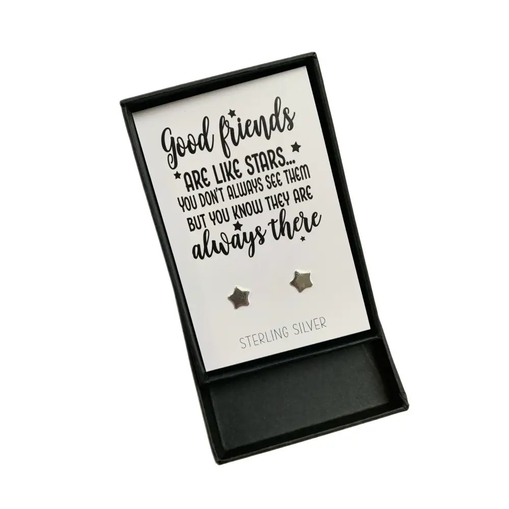Good Friends are like Stars Silver Earrings - Jewellery