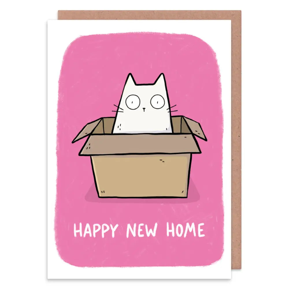 New Home Cat In Box Card - Cards