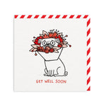 Pug Flowers Get Well Soon Card - Cards