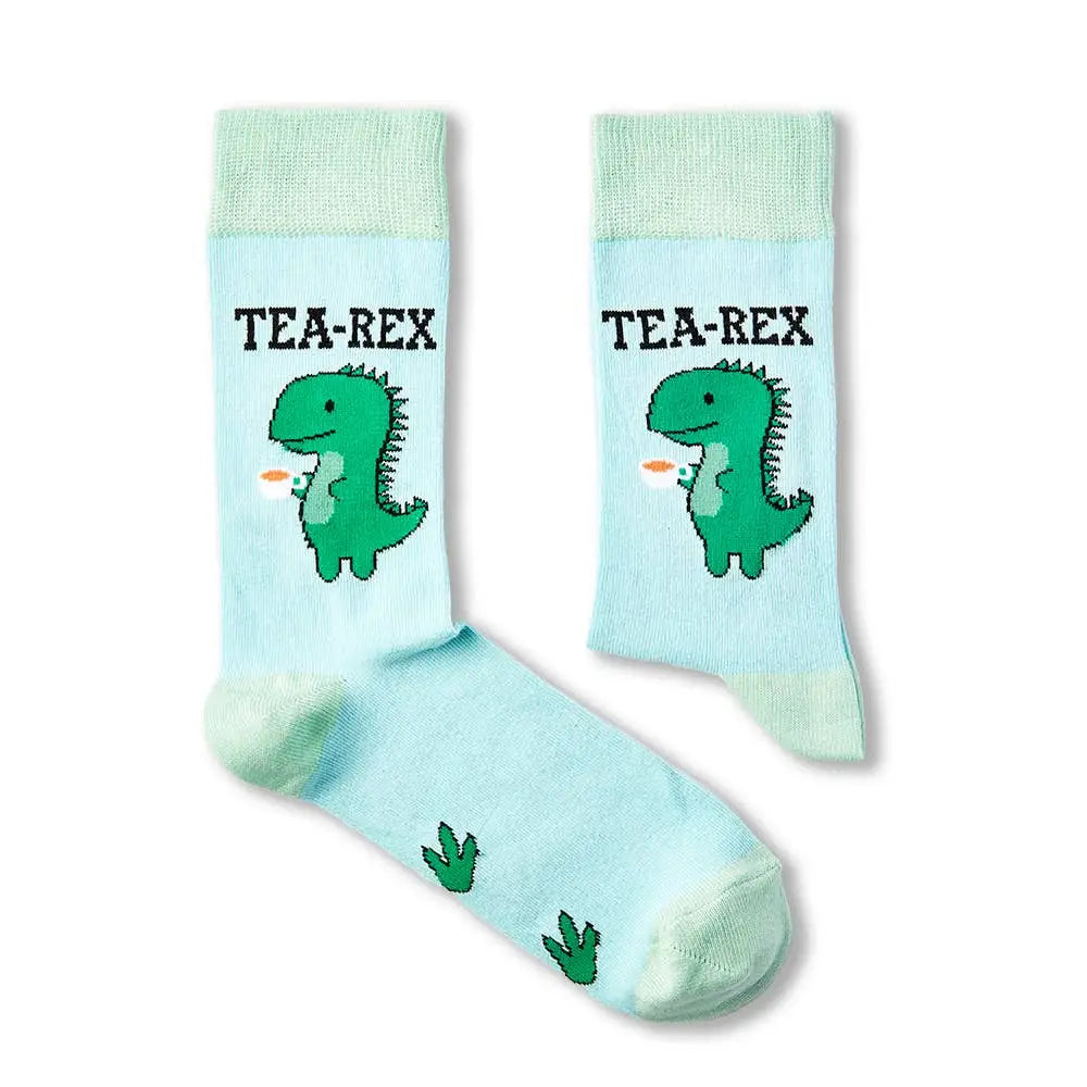 Tea-Rex Funny Dinosaur Socks | Laughing Sisters UK