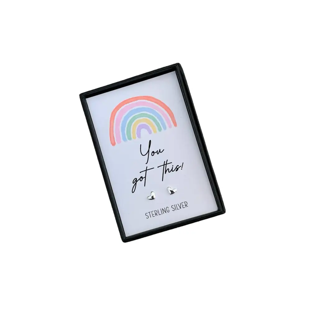 You Got This Sterling Silver Heart Earrings - Jewellery