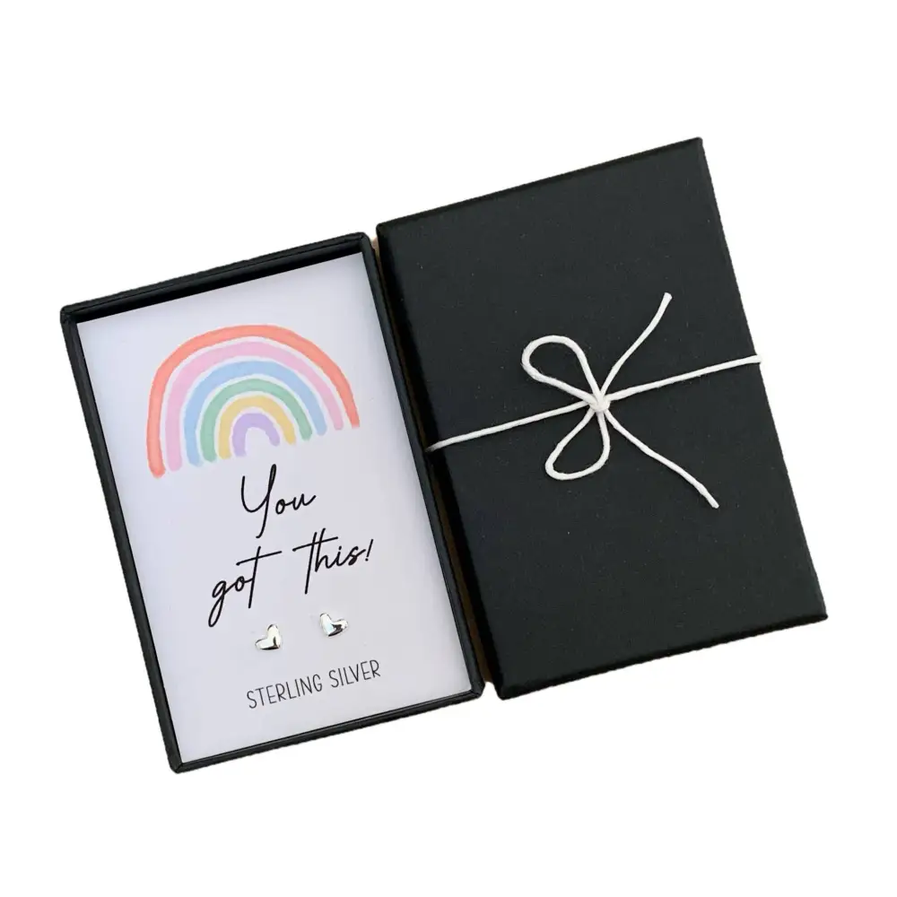 You Got This Sterling Silver Heart Earrings - Jewellery