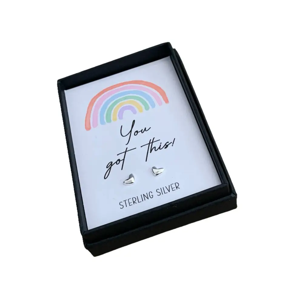 You Got This Sterling Silver Heart Earrings - Jewellery