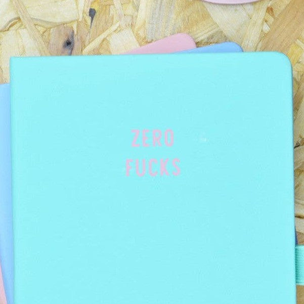 Turquoise 'Zero Fucks' hardback notebook | Laughing Sisters UK