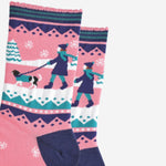 Winter dog walk - Women's Bamboo Christmas Socks | Laughing Sisters UK