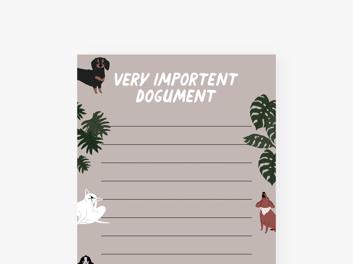 'Very Important Dogument' List Notepad | Laughing Sisters UK