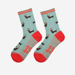 'Sausage Dog Reindeer' Christmas Women's Bamboo Socks | Laughing Sisters UK