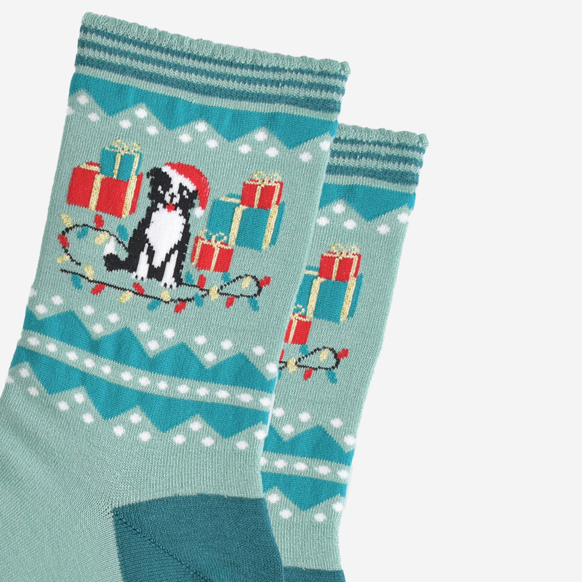 Christmas Border Collie Women's Bamboo Socks | Laughing Sisters UK